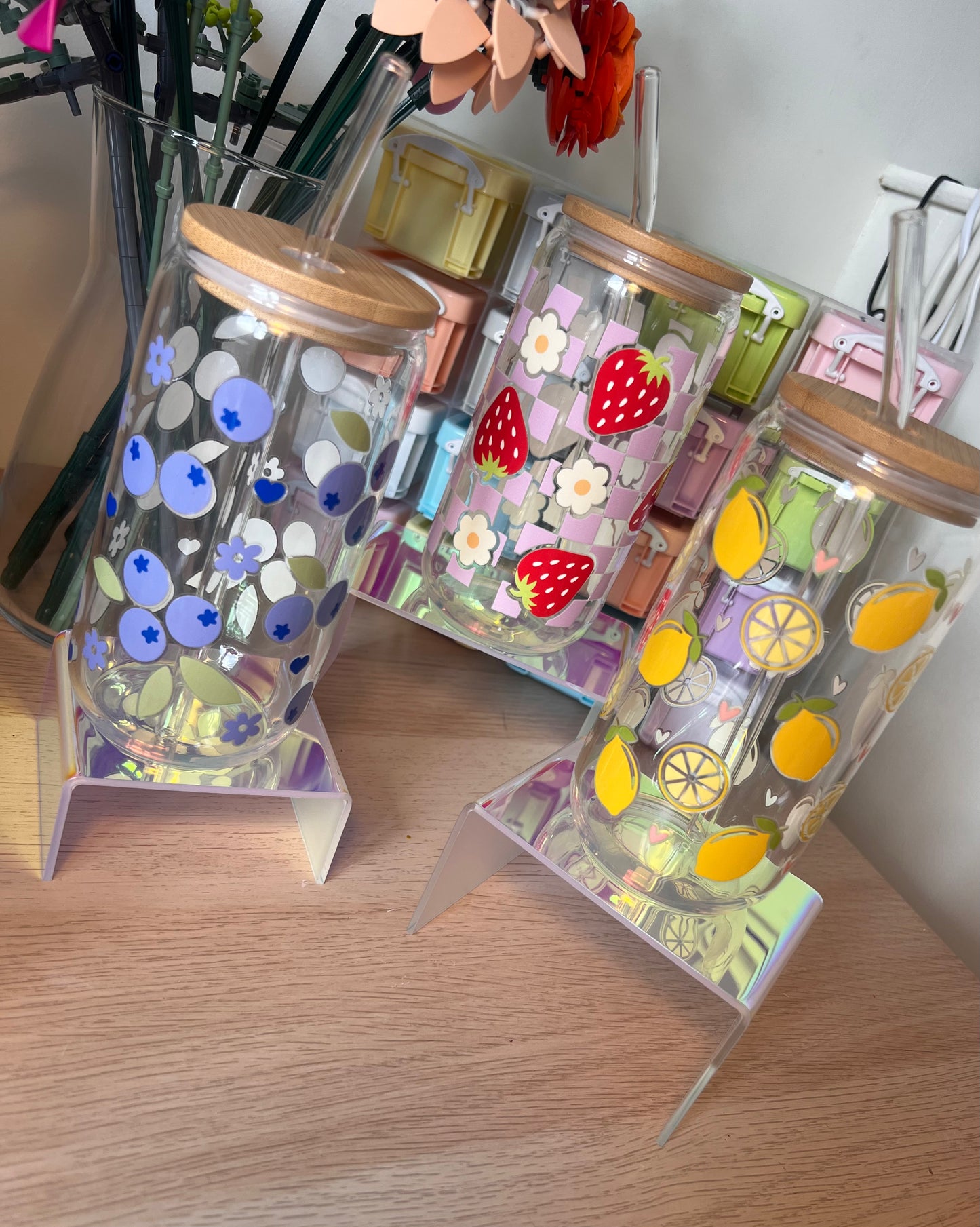 Fruity 16oz Glass Tumbler