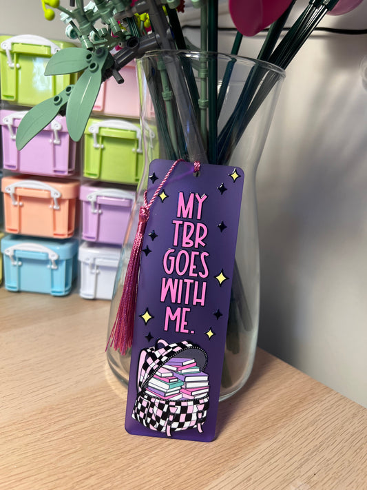 My TBR Goes with Me Bookmark