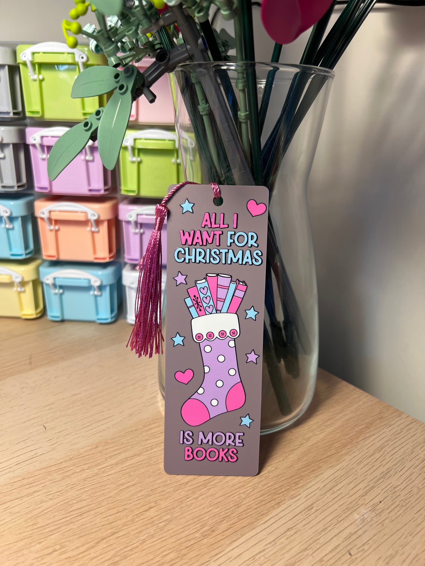 All I Want for Christmas is More Books Bookmark