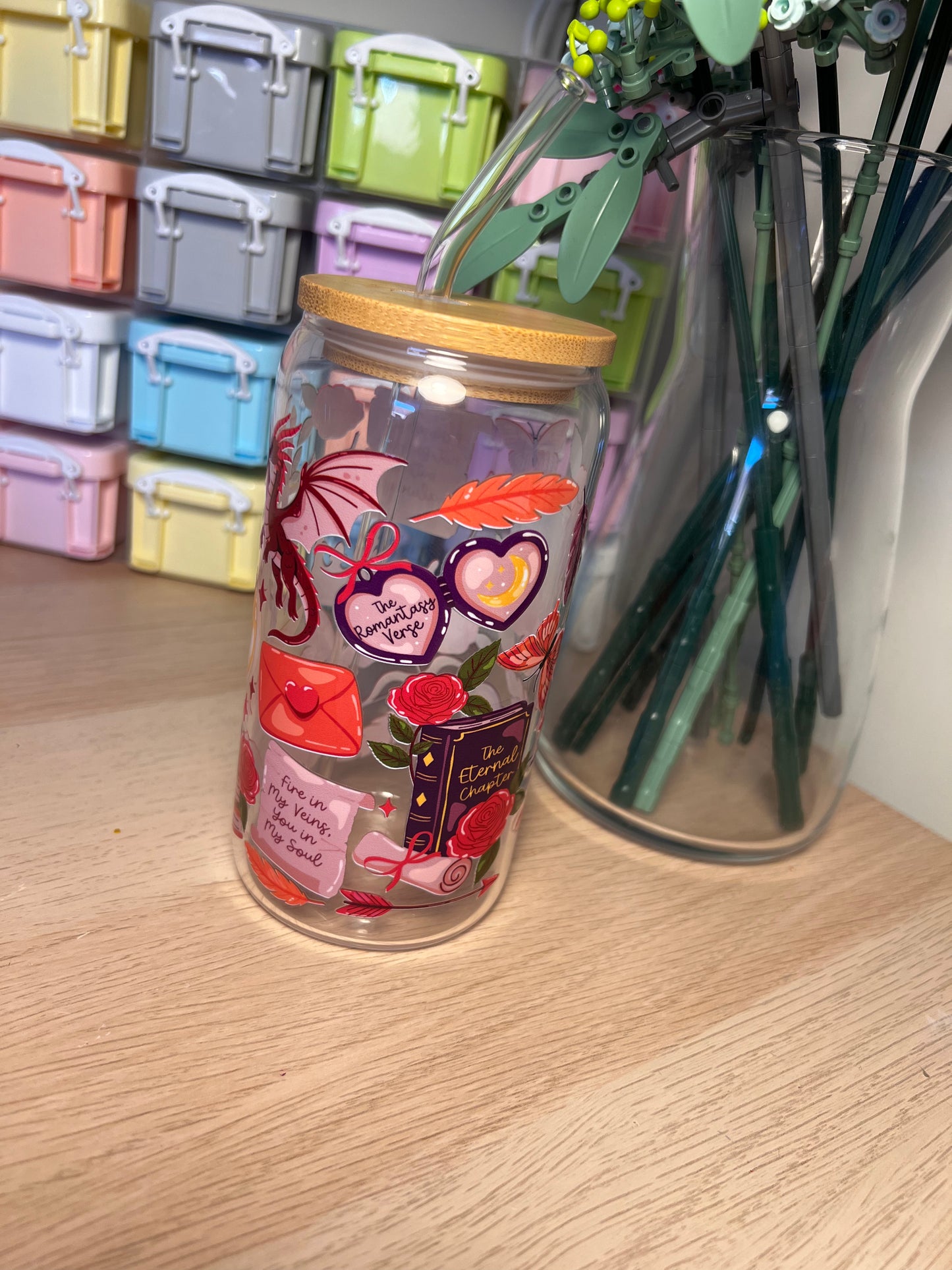 Romantasy 16oz Glass Tumbler