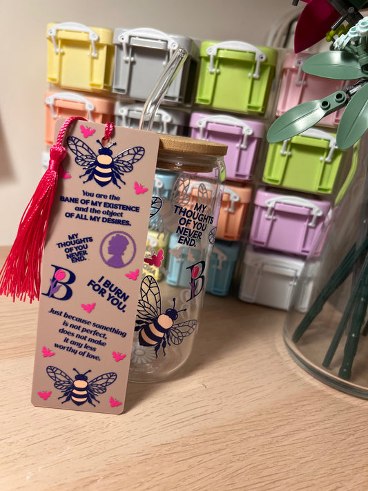 Bridgerton 16oz Glass Tumbler and Acrylic Bookmark