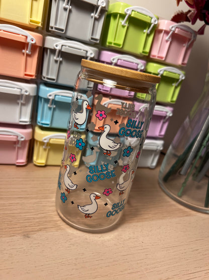 Silly Goose 16oz Glass Tumbler