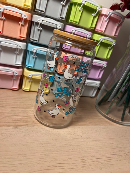 Silly Goose 16oz Glass Tumbler